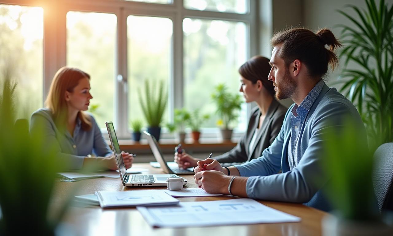 Biznesowa strategia zrównoważonego rozwoju w nowoczesnym, zielonym biurze